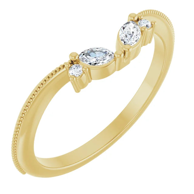 14K White, Yellow or Rose Gold 0.125cttw Diamond Ring