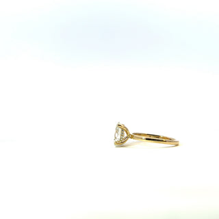 14K Yellow Gold 2.05Cttw Lab Grown Oval Cut Diamond Engagement Ring With Hidden Halo