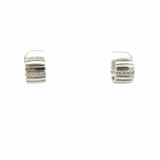 Lab Grown Diamond Grooved Hoop Huggie Earrings