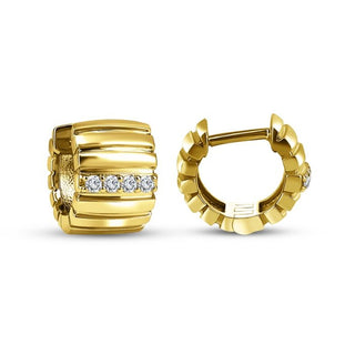 Lab Grown Diamond Grooved Hoop Huggie Earrings