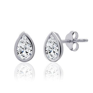 10K Gold Pear Cut Diamond Earrings