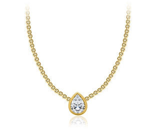 10K Gold Lab Grown Pear Cut Diamond Necklace