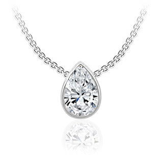 10K Gold Lab Grown Pear Cut Diamond Necklace