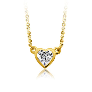 10K Gold Lab Grown Heart Cut Diamond Necklace