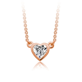 10K Gold Lab Grown Heart Cut Diamond Necklace