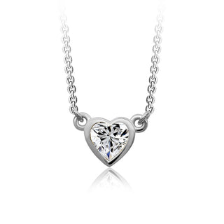 10K Gold Lab Grown Heart Cut Diamond Necklace