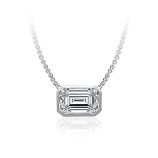 10K Gold Lab Grown Emerald Cut Diamond Necklace