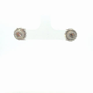 Gold Round Cut Diamond Stud Earrings