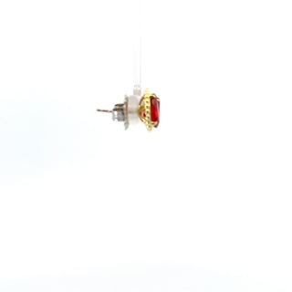 Color stones Lab Created Beaded Pear-Shape Motif Stud Earrings