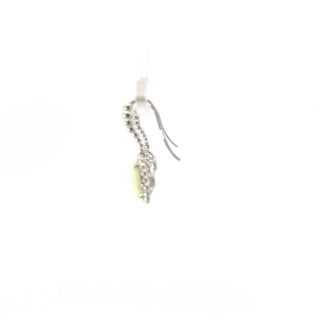 Lab Created Gemstone Beaded Pear-Shape Motif Hoop Earrings