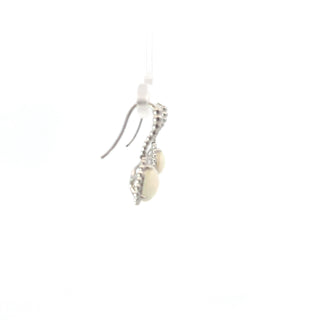 Lab Created Gemstone Beaded Pear-Shape Motif Hoop Earrings