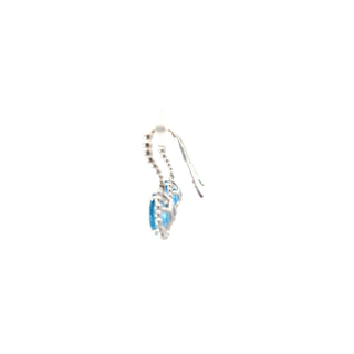 Lab Created Gemstone Beaded Pear-Shape Motif Hoop Earrings