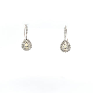 Lab Created Gemstone Beaded Pear-Shape Motif Hoop Earrings