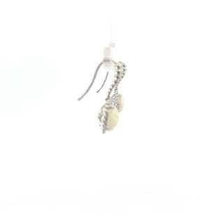 Lab Created Gemstone Beaded Pear-Shape Motif Hoop Earrings
