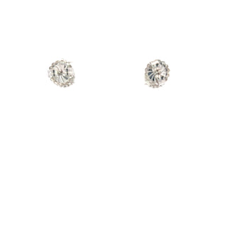 Lab Grown Diamond Beaded Pave Pear-Shape Motif Stud Earrings
