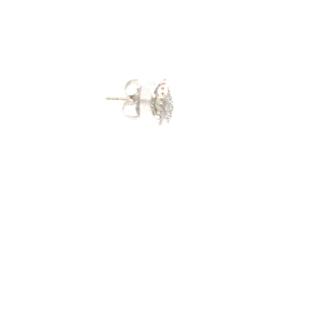 Lab Grown Diamond Beaded Pave Pear-Shape Motif Stud Earrings