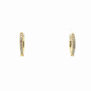 Pointed Lab Grown Diamond Hoop Earrings Pave Set