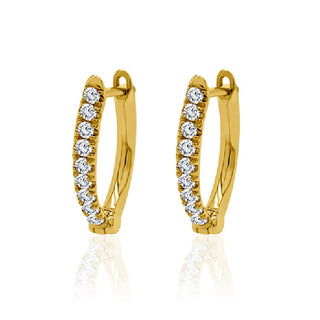 Pointed Lab Grown Diamond Hoop Earrings Pave Set