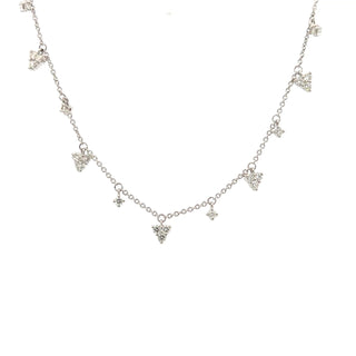 Sterling Silver Lab Grown Diamond Station Necklace