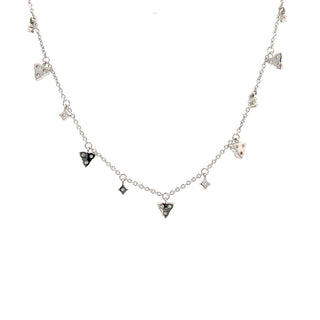 Sterling Silver Lab Grown Diamond Station Necklace