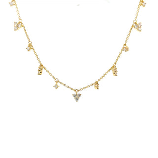 Sterling Silver Lab Grown Diamond Station Necklace