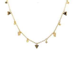 Sterling Silver Lab Grown Diamond Station Necklace