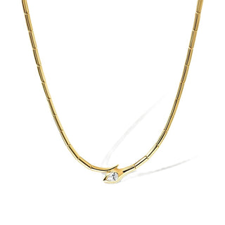 Plated Lab Grown Diamond Serpent Necklace