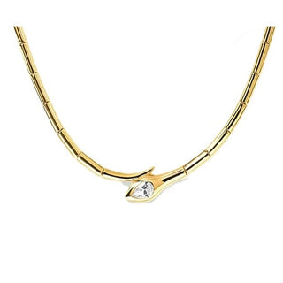 Plated Lab Grown Diamond Serpent Necklace