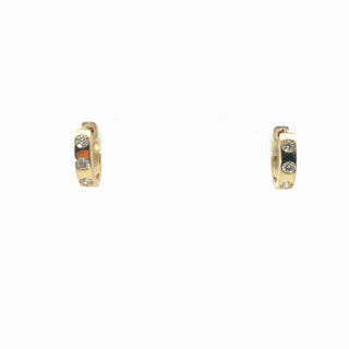 Sterling Silver Gypsy Set Lab Grown Diamond Hoop Earrings