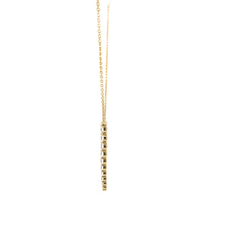 Sterling Silver Lab Grown Graduated Diamond Linear Bar Necklace