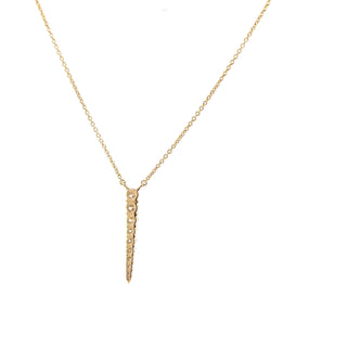 Sterling Silver Lab Grown Graduated Diamond Linear Bar Necklace