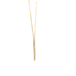 Sterling Silver Lab Grown Graduated Diamond Linear Bar Necklace