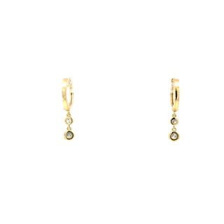 Sterling Silver Lab Grown Diamond Drop Dangle Hoop Huggie Earrings