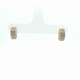 Sterling Silver Lab Grown Diamond Double Row Claw Set Hoop Earrings