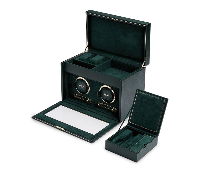 British Racing Double Watch Winder with Storage