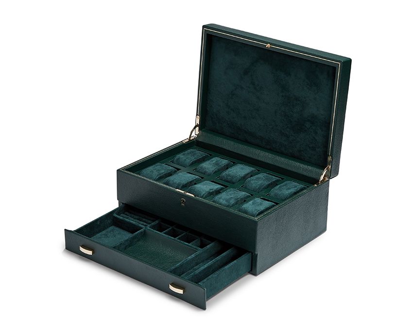 British Racing 10 Piece Watch Box With Storage