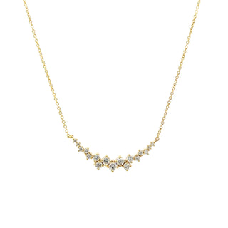 Plated Lab Grown Diamond Graduated Cluster Necklace
