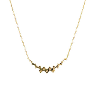 Plated Lab Grown Diamond Graduated Cluster Necklace
