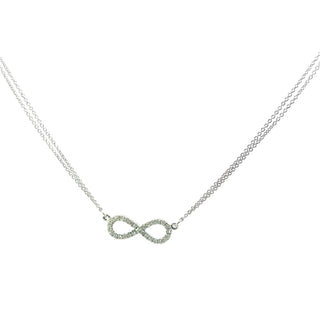 925 Sterling Silver Infinity Twist Lab Grown Diamond Pendant Necklace