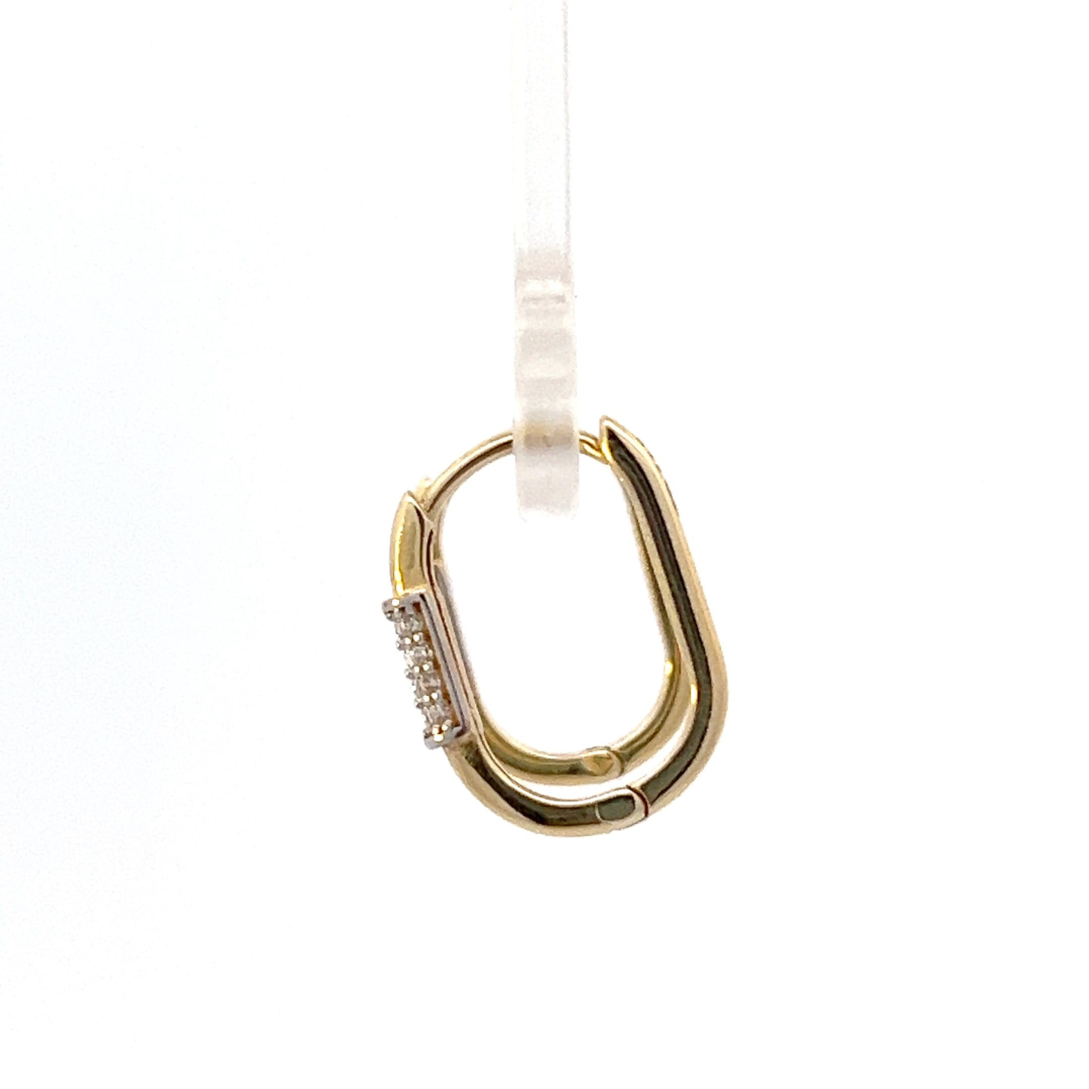 10K Yellow Gold Oval Cubic Zirconia Huggies
