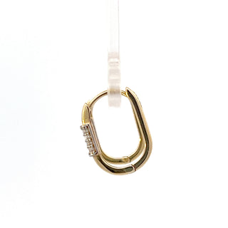 10K Yellow Gold Oval Cubic Zirconia Huggies