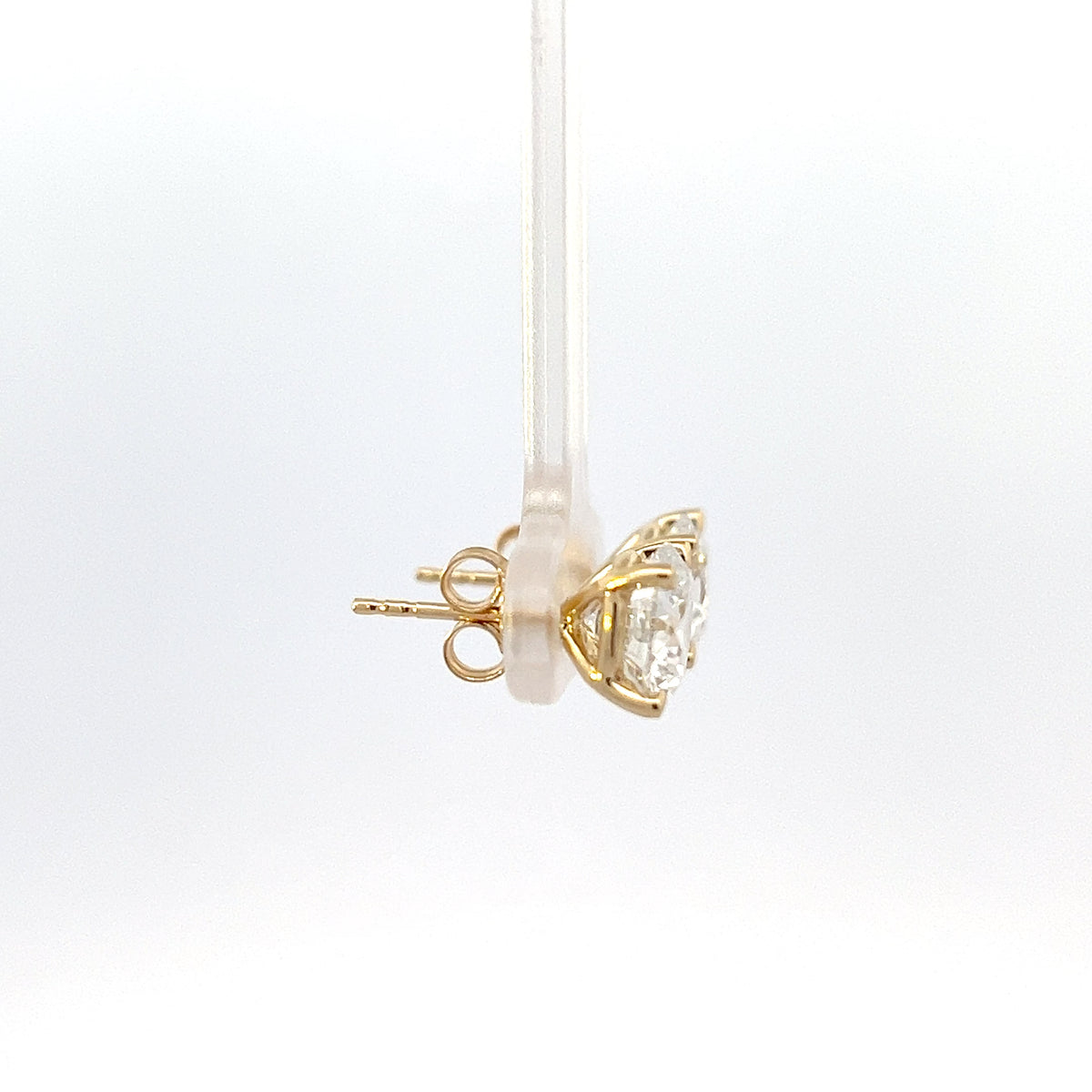 Aretes de oro amarillo de 14 quilates con diamantes cultivados en laboratorio de 1,05 quilates