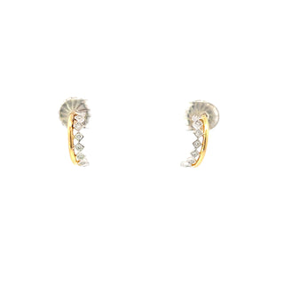 Lab Grown Diamond Dainty Double Row Huggie Hoop Earrings