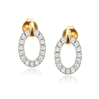 Lab Grown Diamond Oval Shaped Drop Earrings