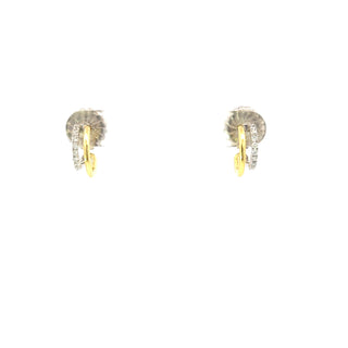 Lab Grown Diamond Two Tone Two Row Huggie Hoop Earrings