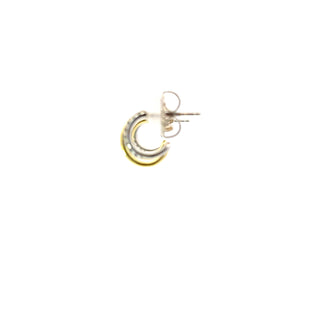 Lab Grown Diamond Two Tone Two Row Huggie Hoop Earrings