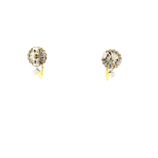 Lab Grown Diamond Two Tone Two Row Huggie Hoop Earrings