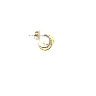 Lab Grown Diamond Two Tone Two Row Huggie Hoop Earrings