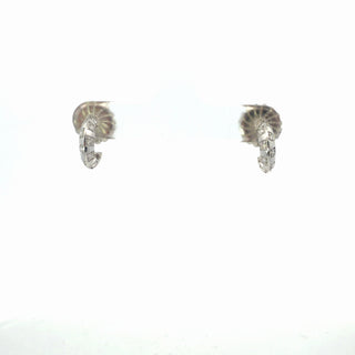 Plated Lab Grown Diamond Knife Edge Huggie Earrings
