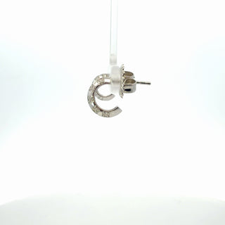 Plated Lab Grown Diamond Knife Edge Huggie Earrings